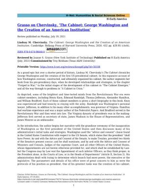The Cabinet: George Washington and the Creation of an American Institution'