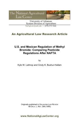 Comparing Pesticide Regulations After NAFTA