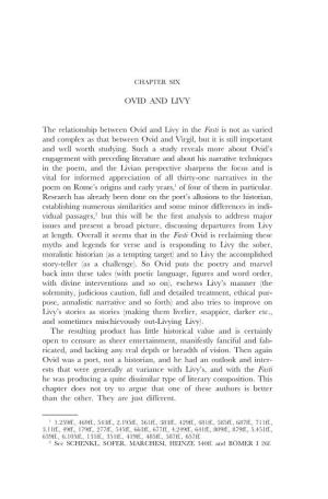 OVID and LIVY the Relationship Between Ovid and Livy in the Fasti