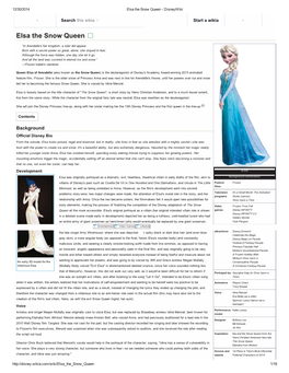Elsa the Snow Queen - Disneywiki