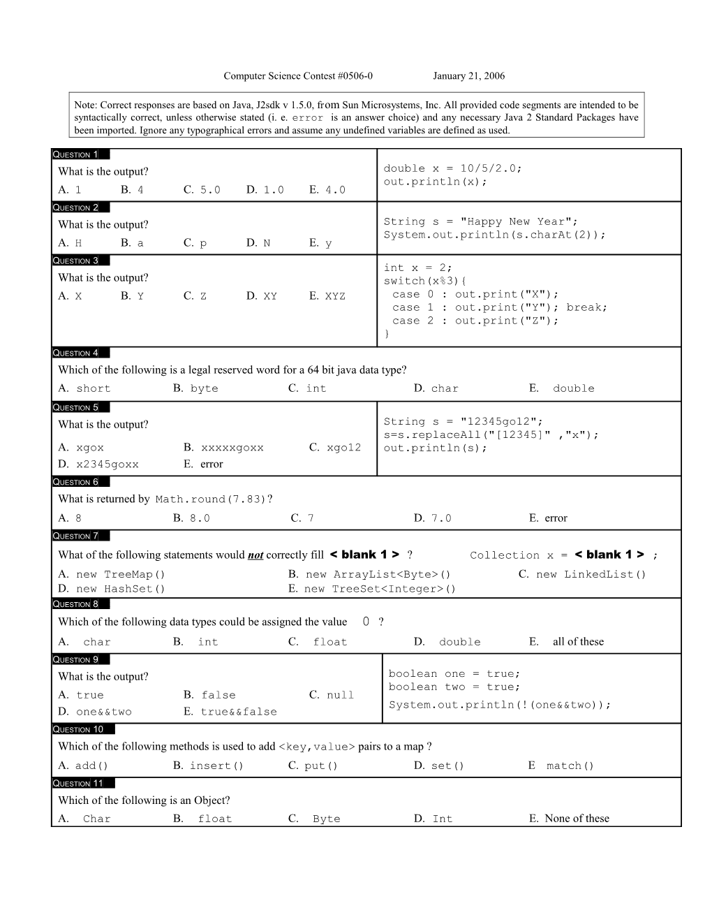 Computer Science Contest #0001-____