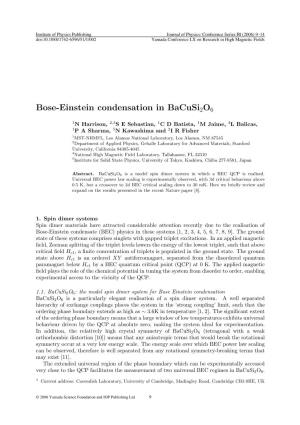 Bose-Einstein Condensation in Bacusi2o6