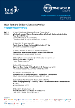 Hear from the Bridge Alliance Network at #Telecomsworldasia