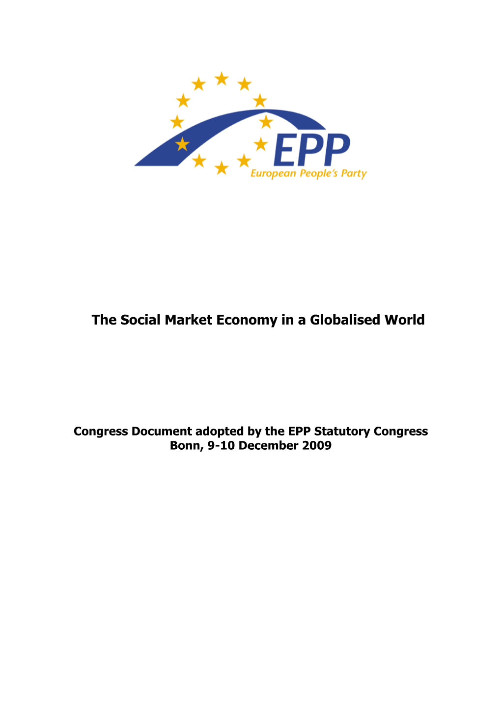 The Social Market Economy in a Globalised World