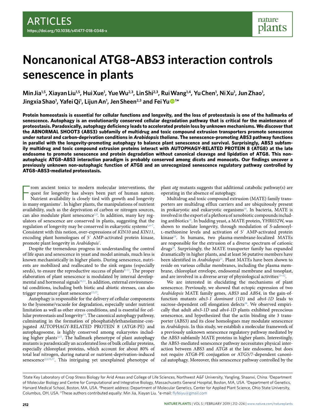 Noncanonical ATG8–ABS3 Interaction Controls Senescence in Plants
