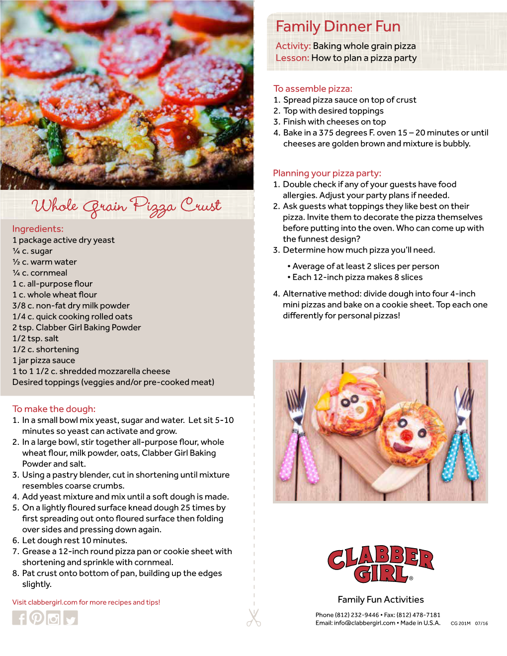Whole Grain Pizza Lesson: How to Plan a Pizza Party
