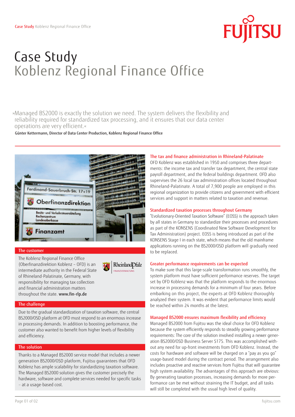 Case Study Koblenz Regional Finance Office