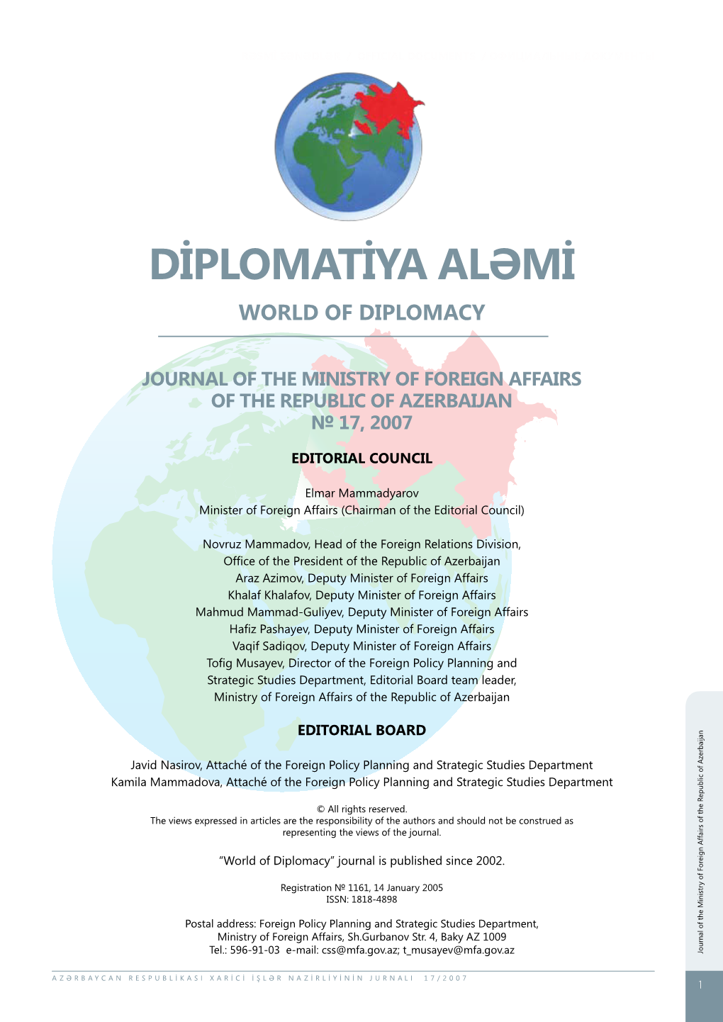 Diplomatiya Aləmi World of Diplomacy