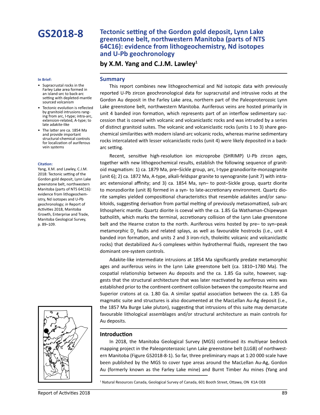 GS2018-8: Tectonic Setting of the Gordon Gold Deposit, Lynn Lake