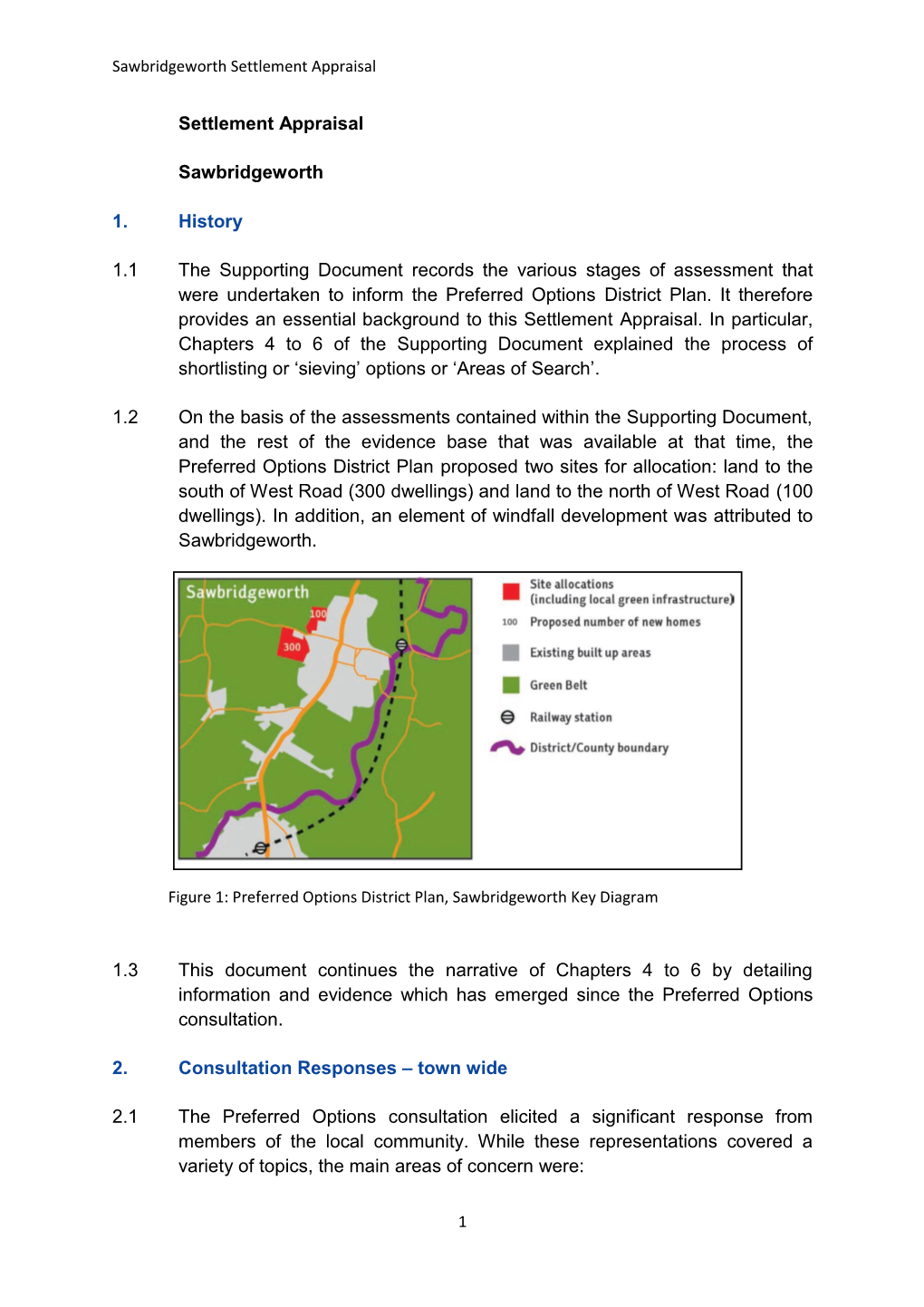 Sawbridgeworth Settlement Appraisal