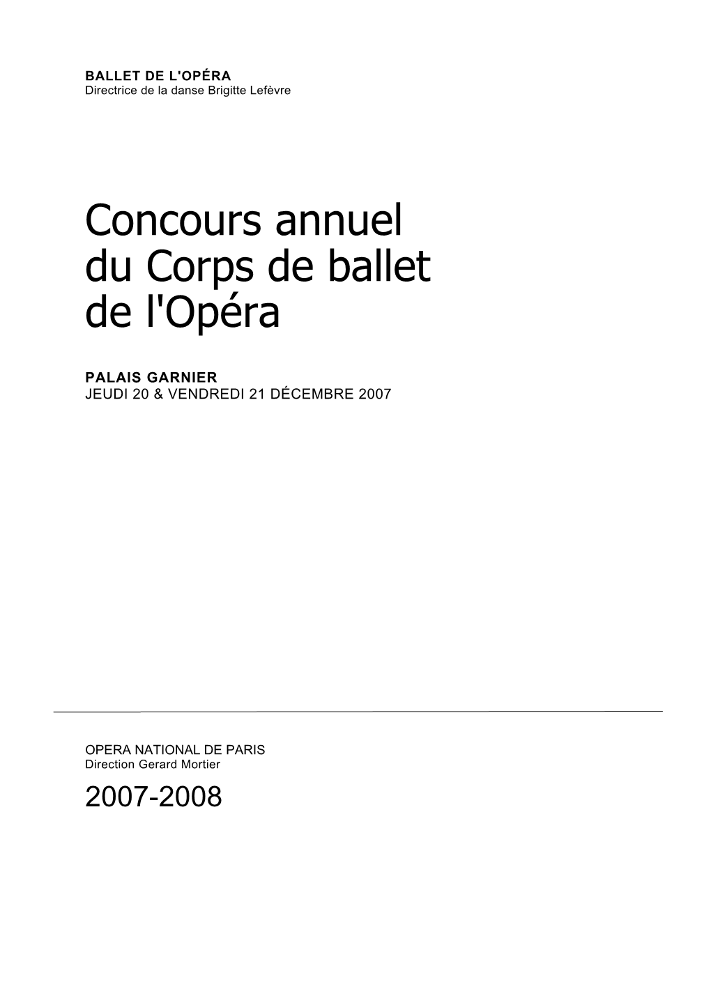 Ballet De L'opra