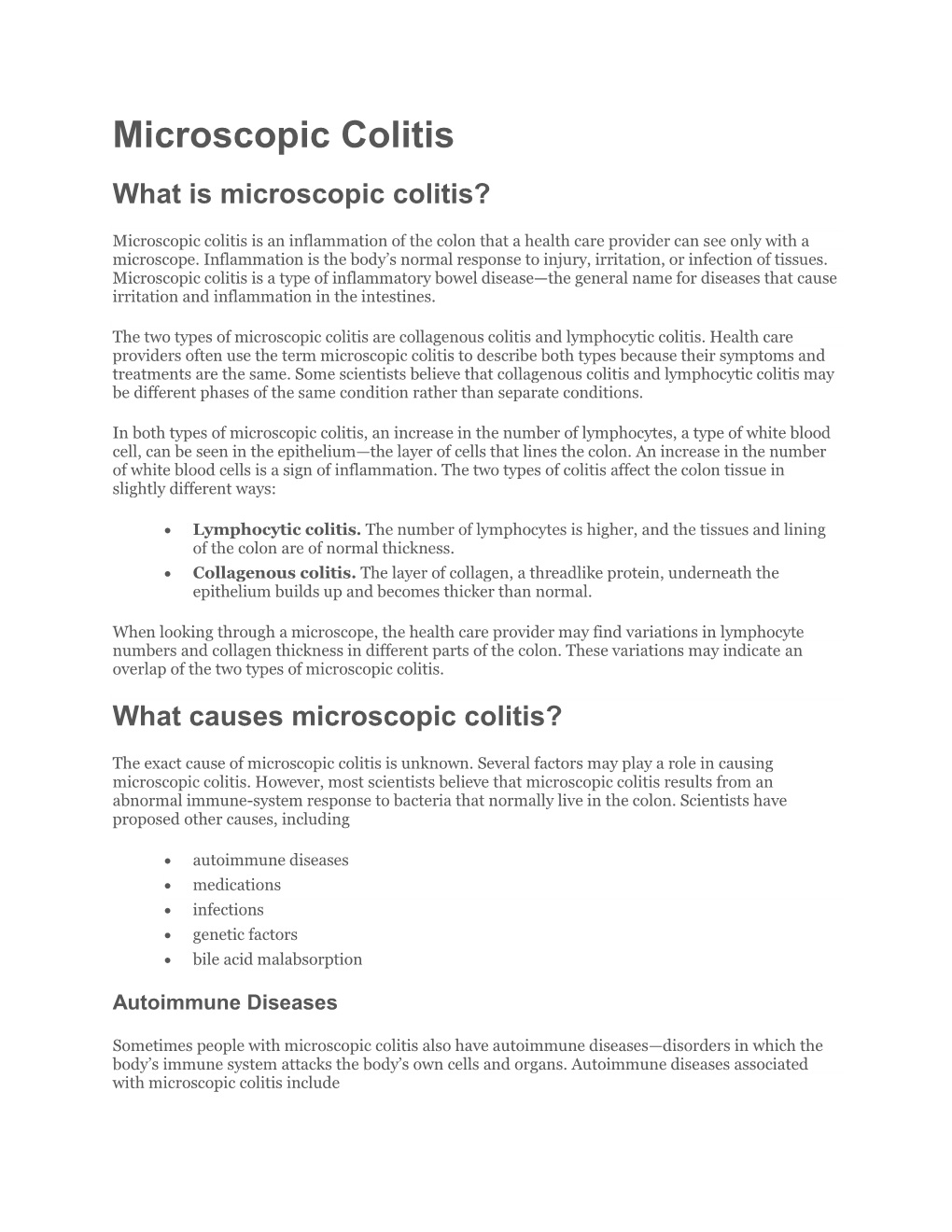 Microscopic Colitis What Is Microscopic Colitis?