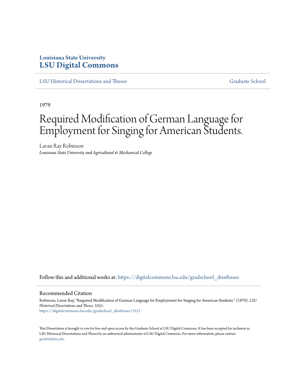 Required Modification of German Language for Employment for Singing for American Students