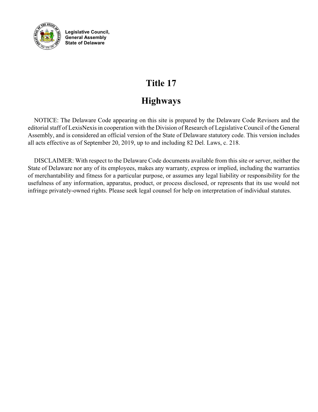 Title 17 Highways