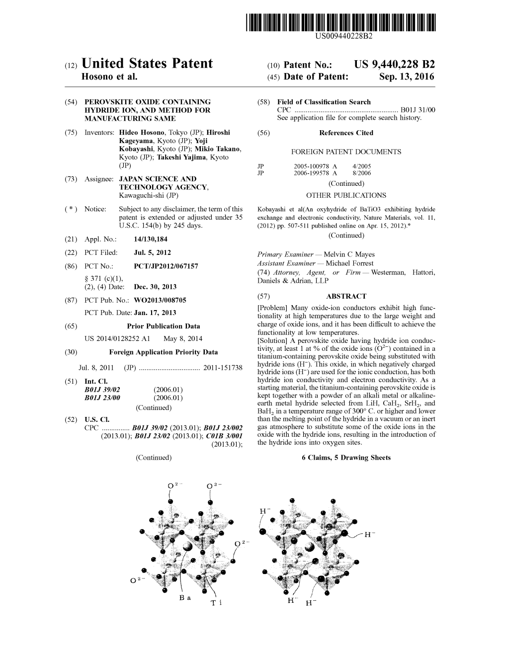 (12) United States Patent (10) Patent No.: US 9.440,228 B2 H0s0no Et Al