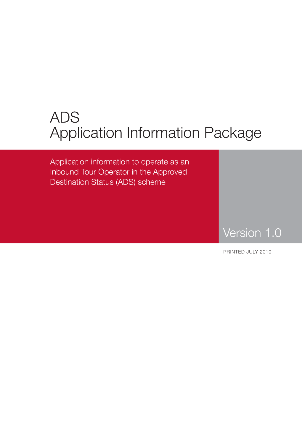 ADS Application Information Package