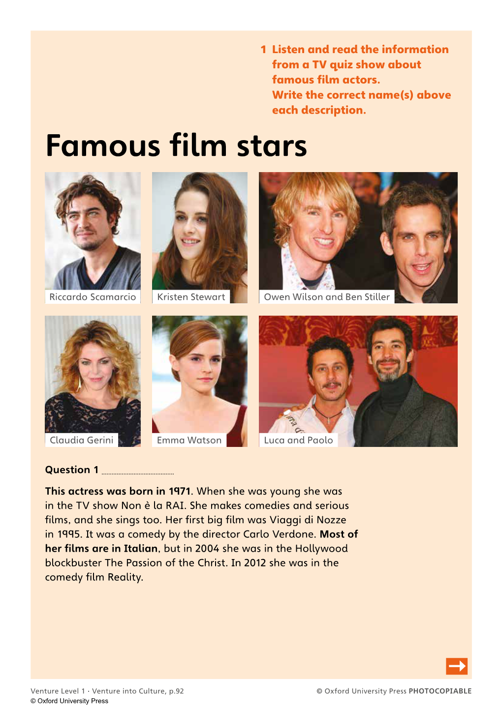 Famous Film Stars