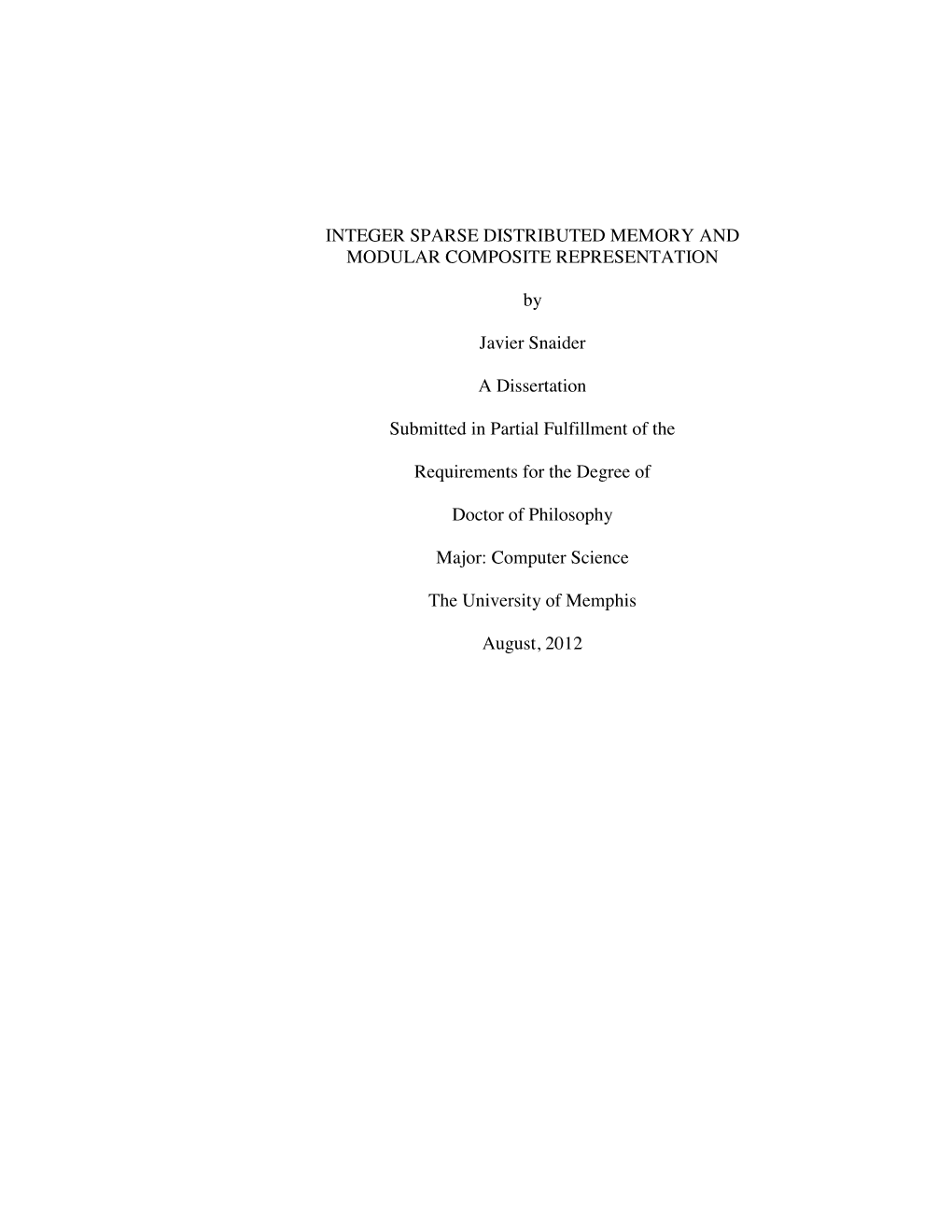 Integer SDM and Modular Composite Representation Dissertation V35 Final