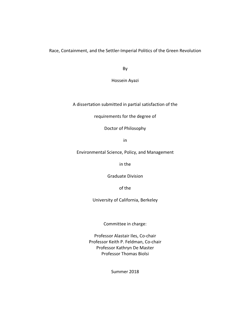 Race, Containment, and the Settler-Imperial Politics of the Green Revolution