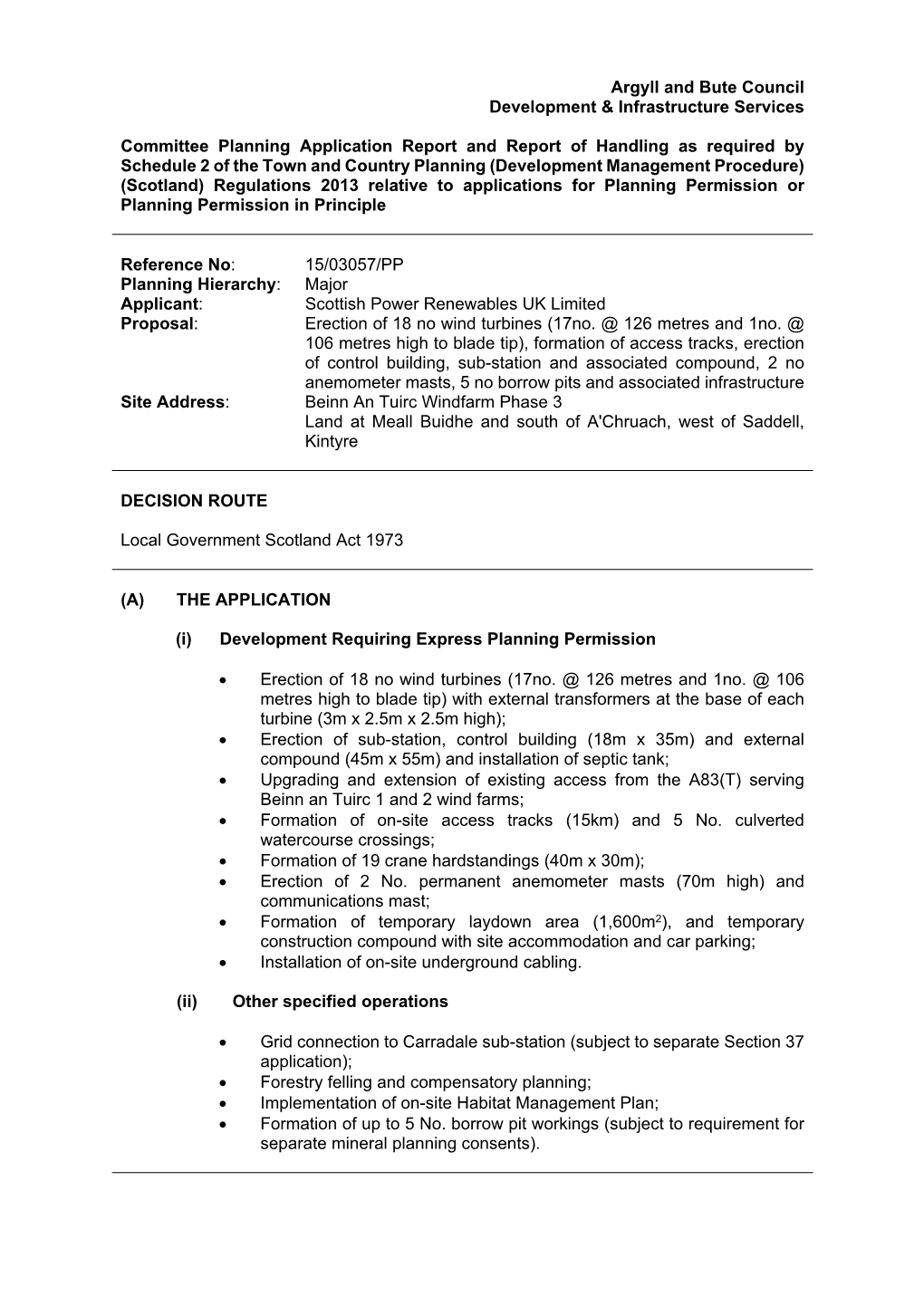 Argyll and Bute Council Development & Infrastructure Services Committee