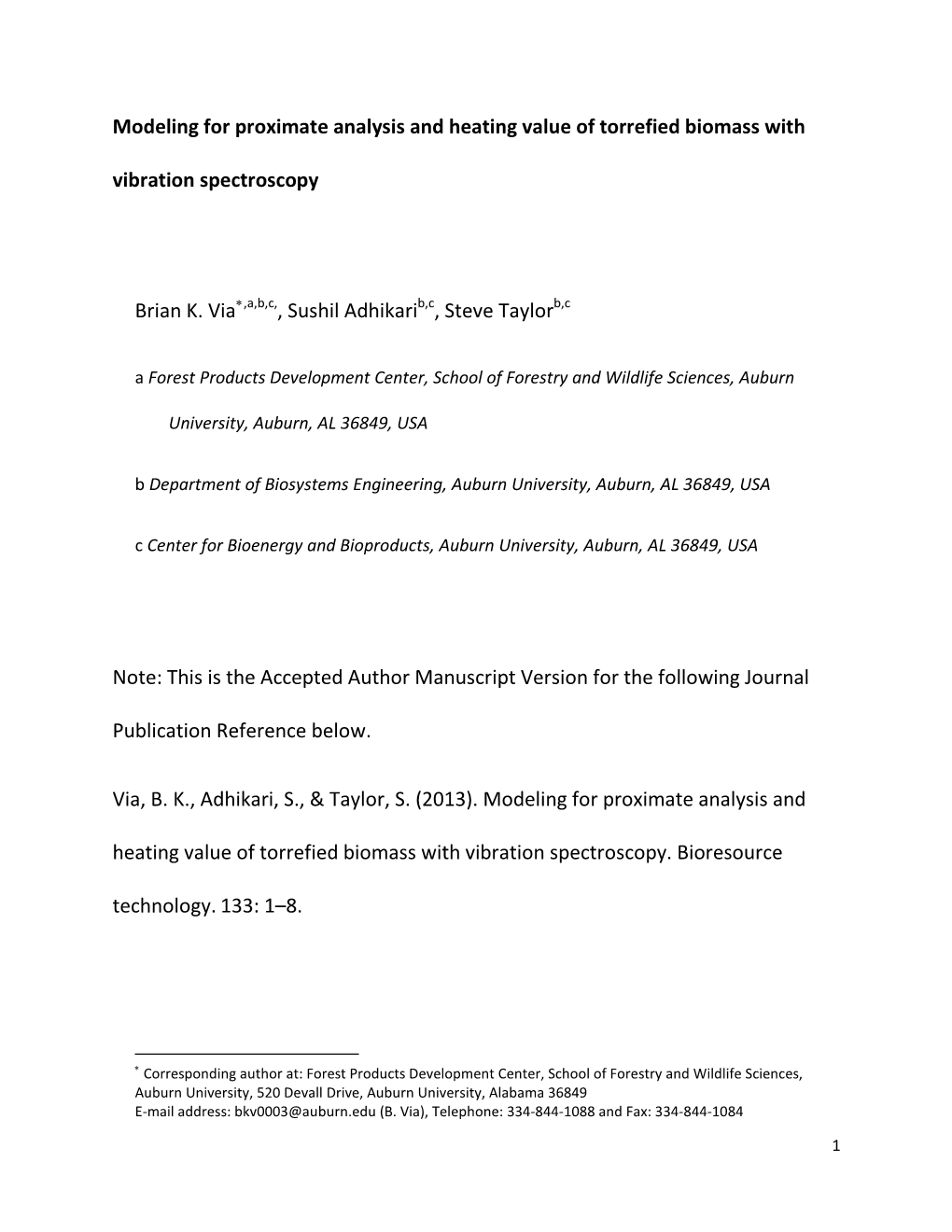 Modeling for Proximate Analysis and Heating Value of Torrefied Biomass with Vibration Spectroscopy