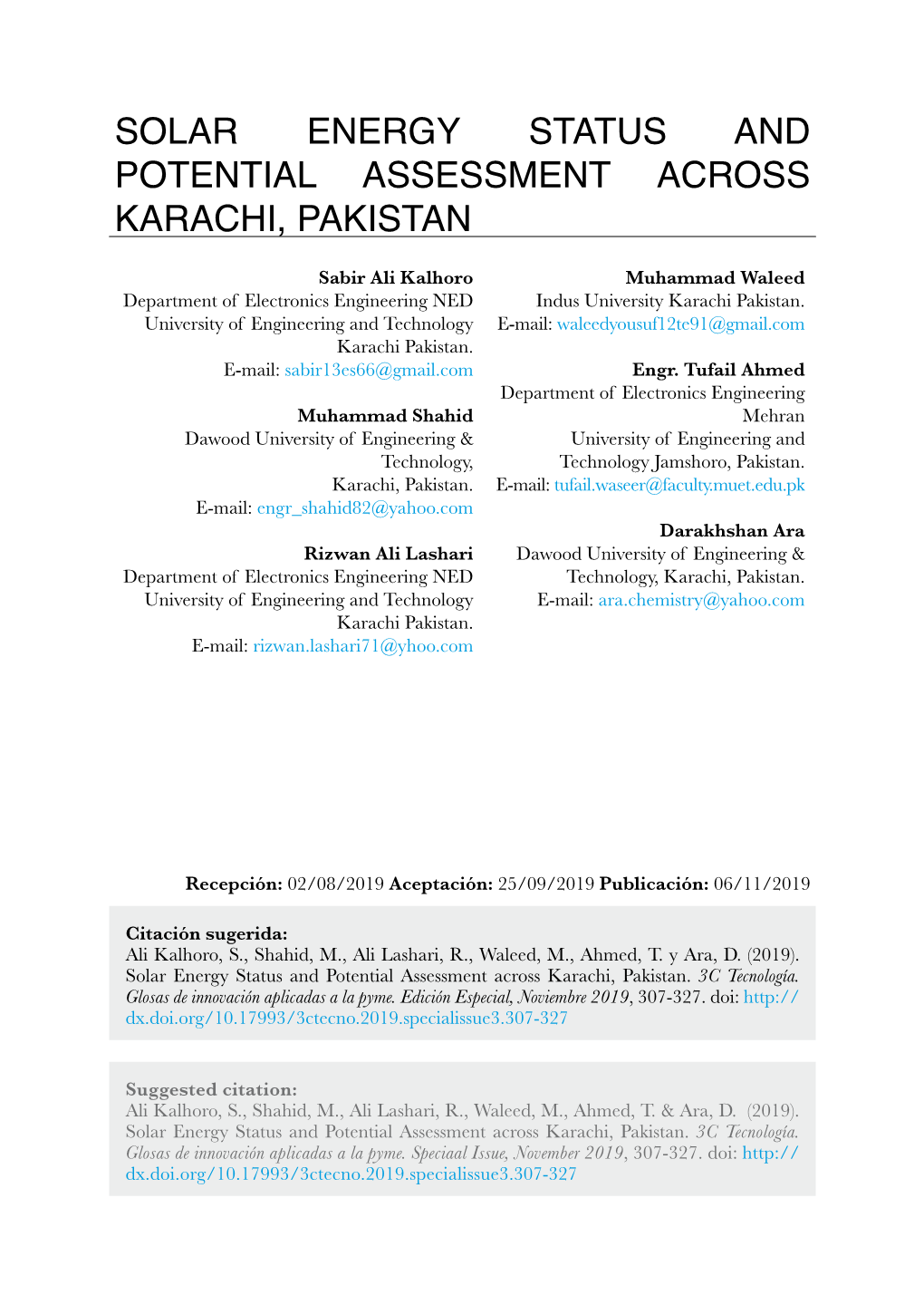 Solar Energy Status and Potential Assessment Across Karachi, Pakistan