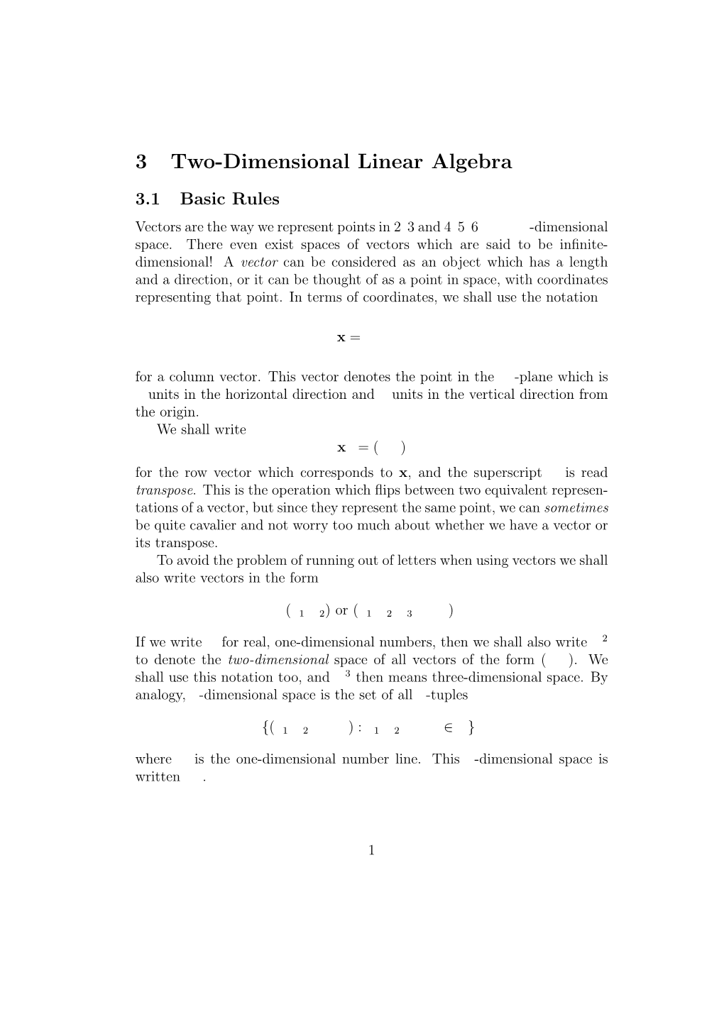 3 Two-Dimensional Linear Algebra