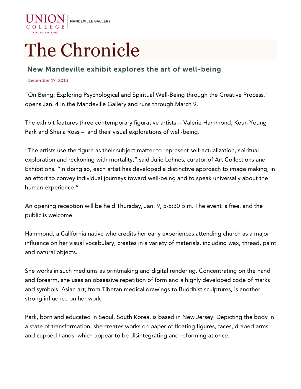 The Union College Chronicle