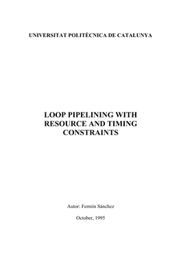 Loop Pipelining with Resource and Timing Constraints