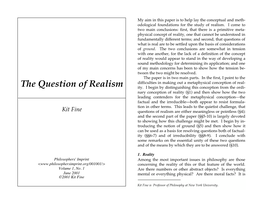 The Question of Realism Ity