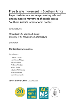 Free & Safe Movement in Southern Africa