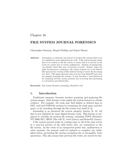 File System Journal Forensics