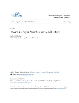Moses, Oedipus, Structuralism, and History Robert C