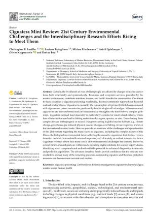 Ciguatera Mini Review: 21St Century Environmental Challenges and the Interdisciplinary Research Efforts Rising to Meet Them
