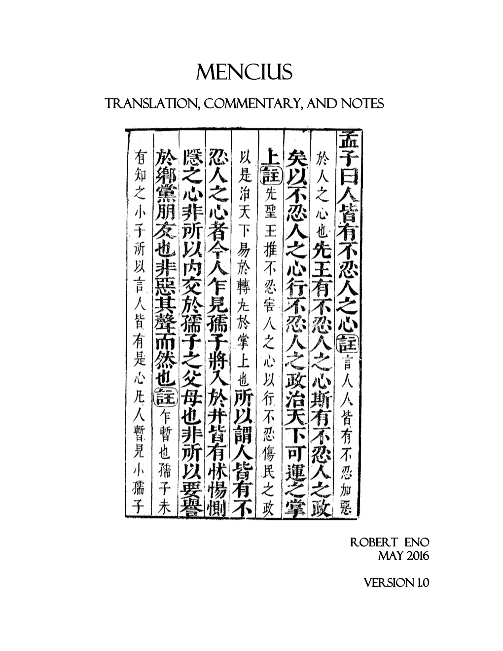 Selections from Mencius, Books I and II: Mencius's Travels Persuading