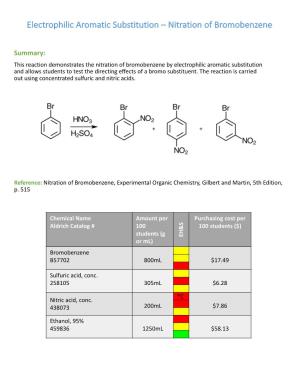 Electrophilic Aromatic Substitution – Nitration of Bromobenzene