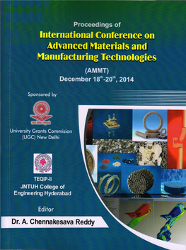 Proceedings of International Conference on Advanced Materials and Manufacturing Technologies (Ammt)