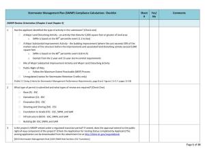Of 19 Stormwater Management Plan (SWMP) Compliance Calculations Checklist Sheet
