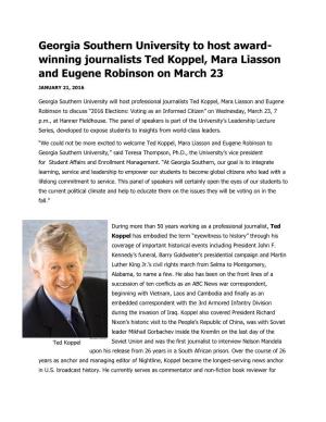 Winning Journalists Ted Koppel, Mara Liasson and Eugene Robinson on March 23