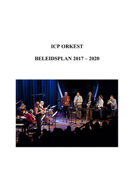 Icp Orkest Beleidsplan 2017