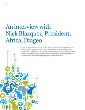 An Interview with Nick Blazquez, President, Africa, Diageo
