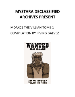 MDAX01 the Villain Tome 1