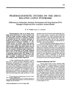 Pharmacogenetic Studies on the Drug- Related Lupus Syndrome