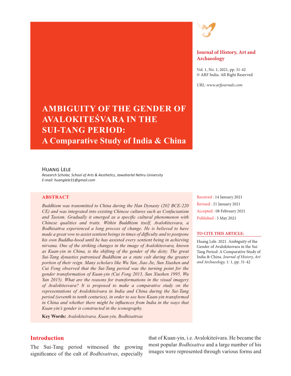 Ambiguity of the Gender of Avalokitesvara in the Sui-Tang Period 33