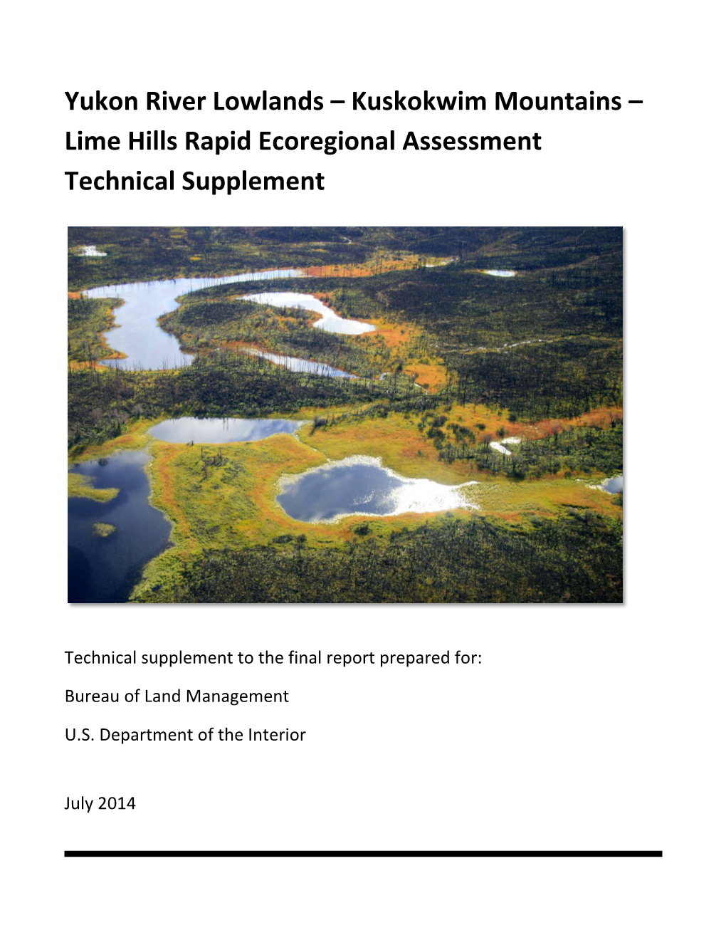 Yukon River Lowlands – Kuskokwim Mountains – Lime Hills Rapid Ecoregional Assessment Technical Supplement