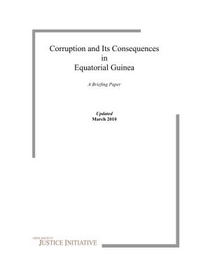 Corruption and Its Consequences in Equatorial Guinea