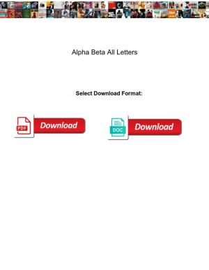 Alpha Beta All Letters
