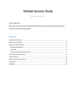 Mcnab Genetic Study