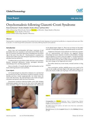 Onychomadesis Following Gianotti-Crosti Syndrome