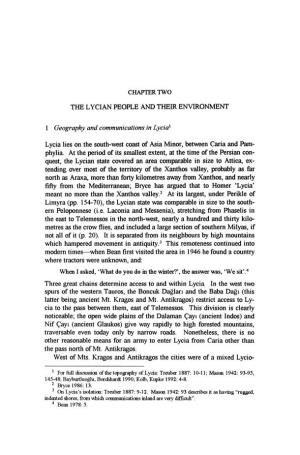 THE LYCIAN PEOPLE and THEIR ENVIRONMENT 1 Geography And